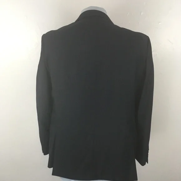 New tiglio 2 piece mens suit 42s solid navy 100% wool 2 button 36w nwt ea0168
